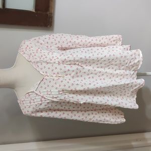 Gap white blouse with pink flowers